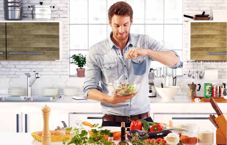 men prepare vegetable salads to increase potency